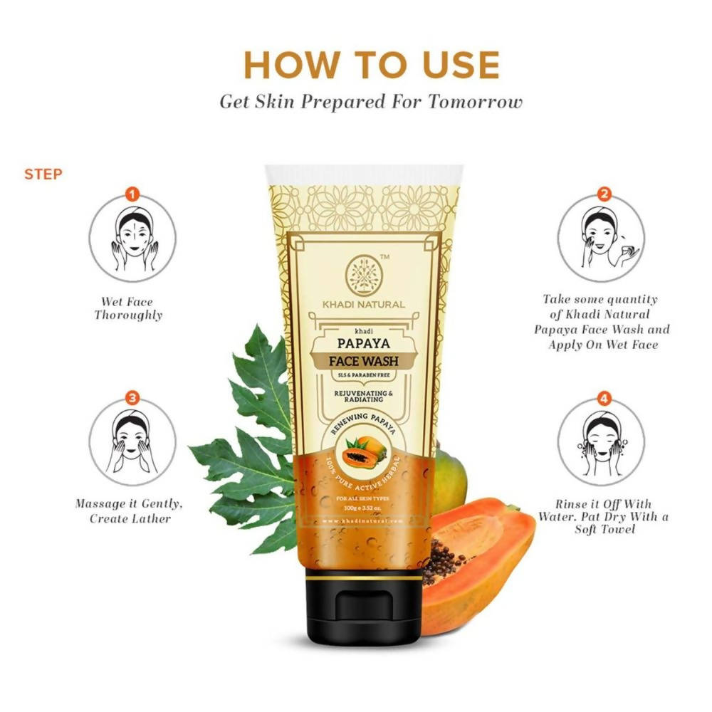 Khadi Natural Papaya Face Wash SLS & Paraben Free