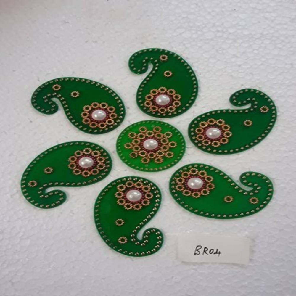 Kundan HandiKrafts Handcrafted Dark Green Colour Kundan Rangoli - Distacart