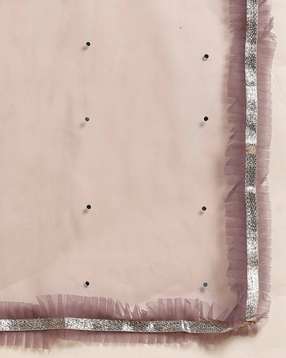 Lavender Organza Mirror With Coding Work Lehenga Choli with Dupatta - Tanya - Distacart