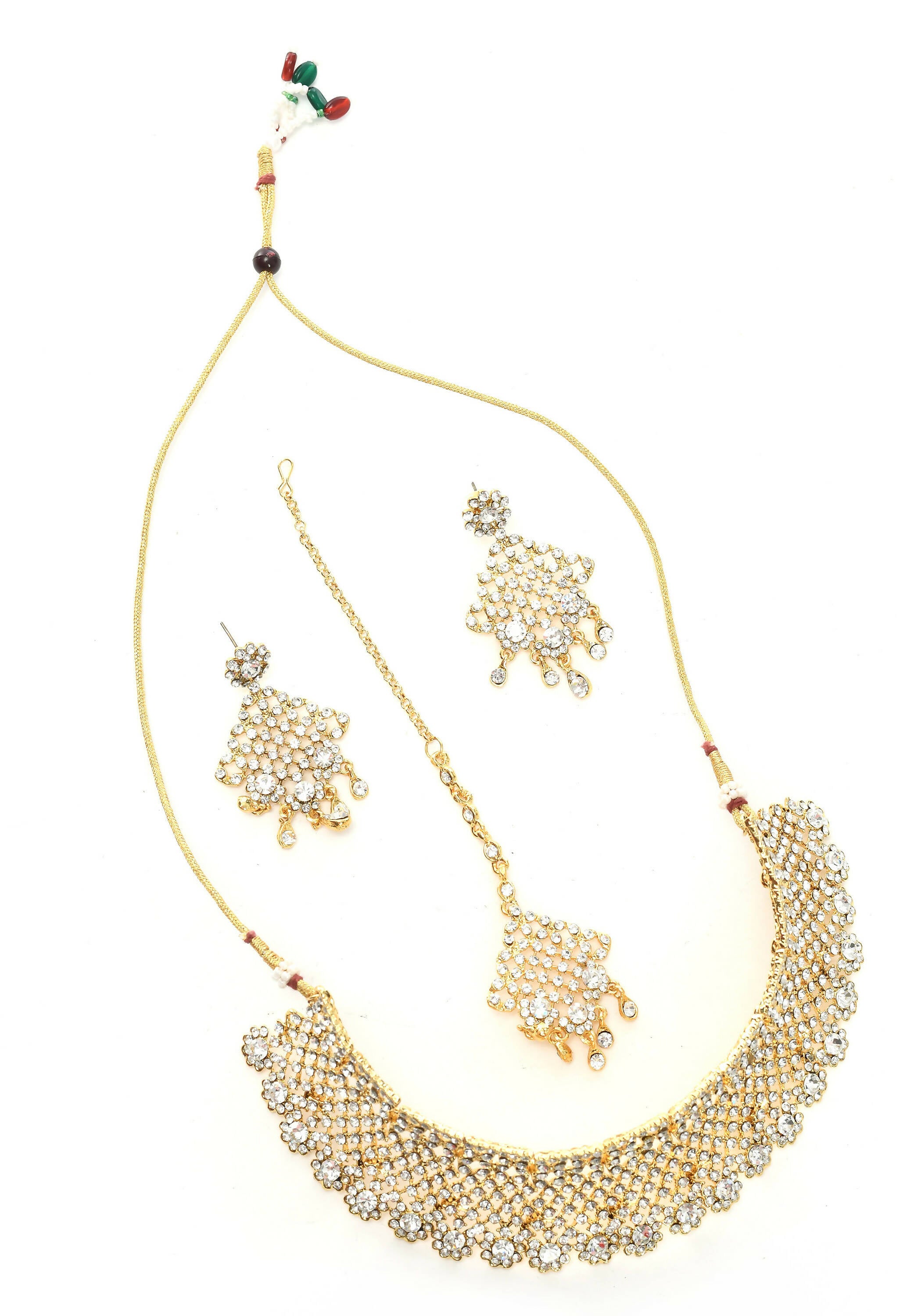 Mominos Fashion Johar Kamal Traditional Rajwadi Design Heavy Golden Colour Necklace Set - Distacart