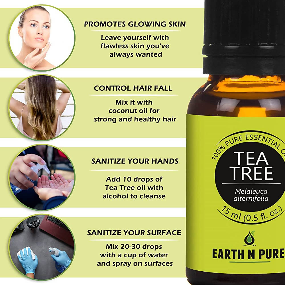 Earth N Pure Rose & Tea Tree Essential Oils