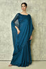 Blue Silk Stripe Saree With Blouse Piece - Purvi - Distacart
