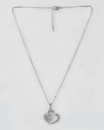 Thumbnail for VOJ Women Stainless Steel Sliver-Plated Beads Chain with Double Heart-Shape Pendant - Distacart
