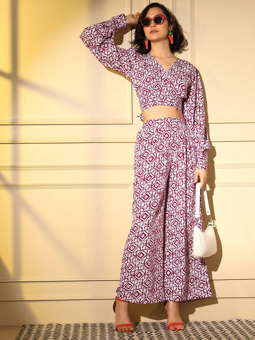 Pink Crepe Digital Printed Top With Matching Trouser - Shivani - Distacart