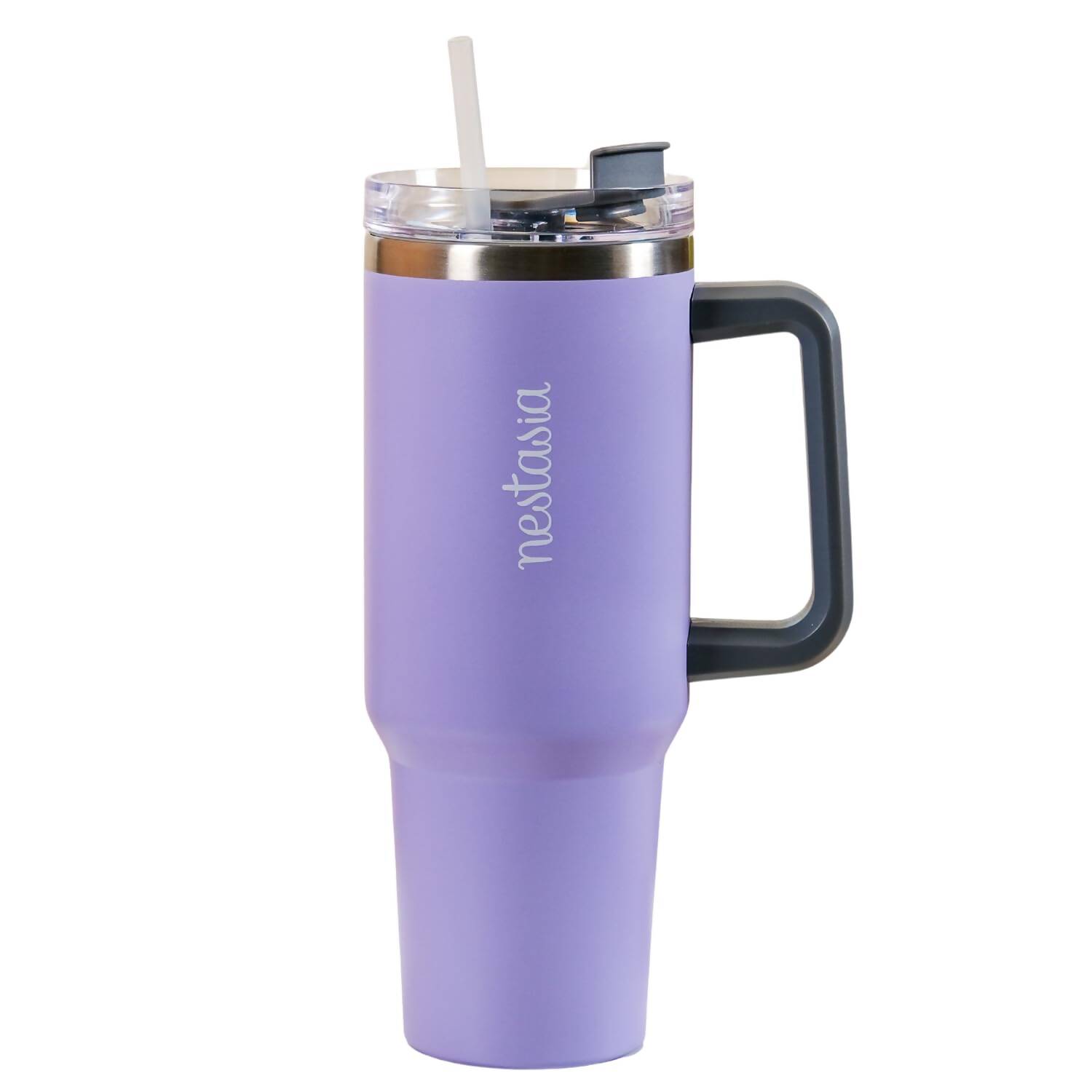 Nestasia Tumbler with Handle Straw & Lid - 1.2L (Purple) - Distacart