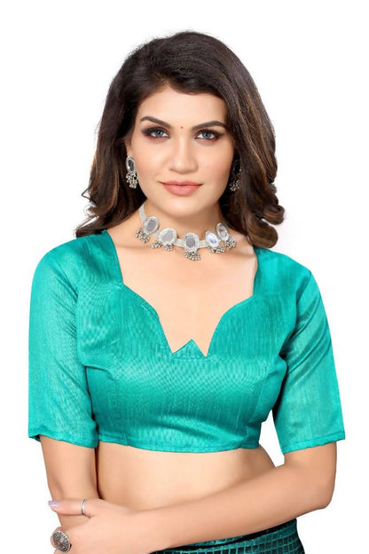 Vamika Rama Green Lycra Knitted Saree