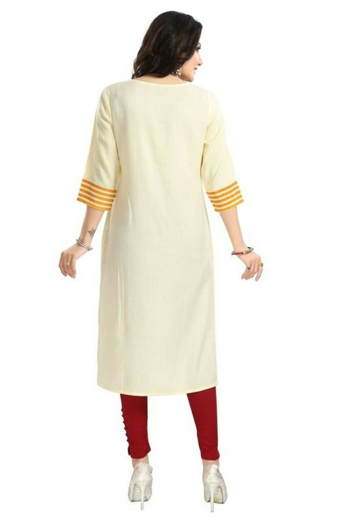 Snehal Creations Yellow Rayon Textured Print Long Kurta For Women - Distacart