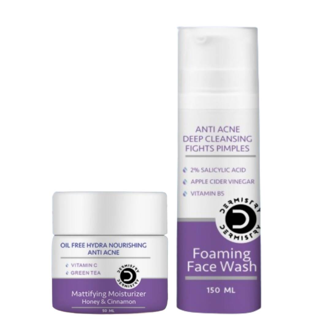 Dermistry Mattifying Moisturizer & Anti Acne Foaming Face Wash - Distacart