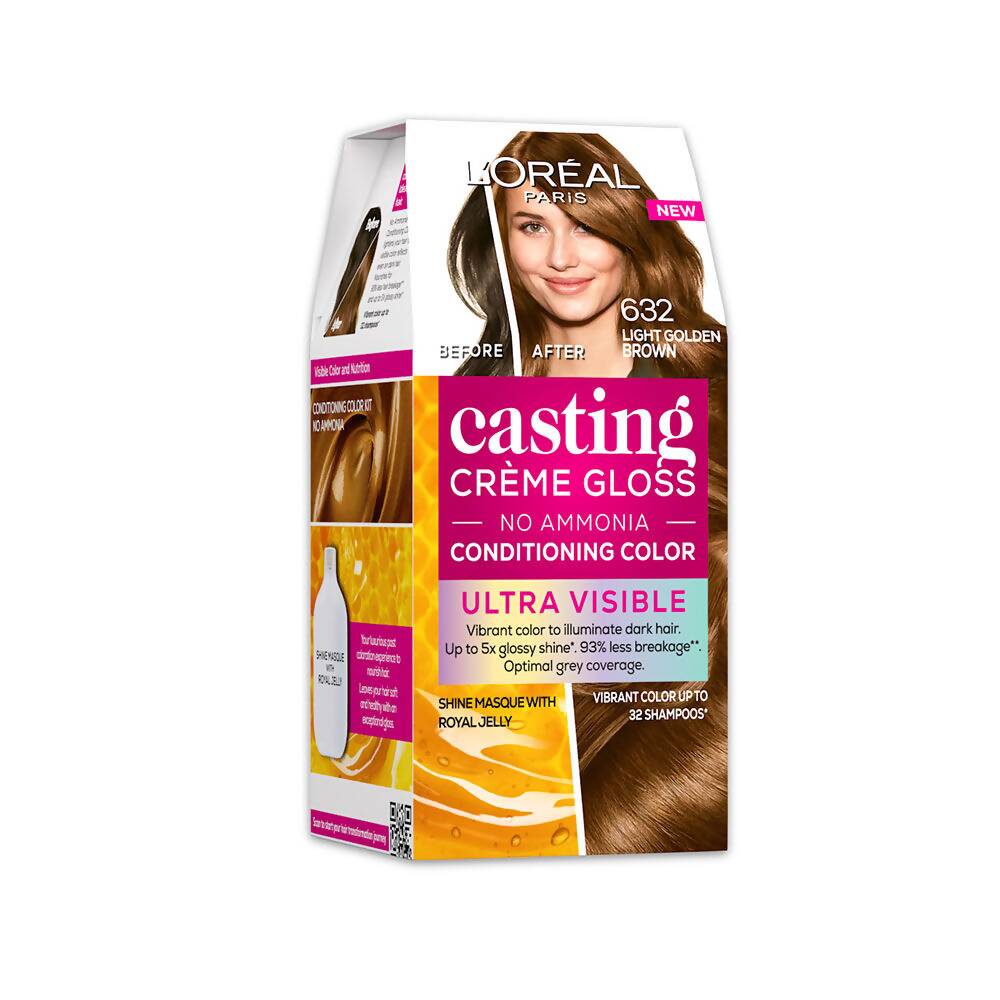 L'Oreal Paris Casting Creme Gloss Ultra Visible Conditioning Hair Color - 632 Light Golden Brown - Distacart