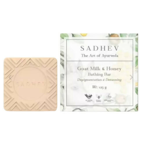 Sadhev Detanning & Depigmentation Bathing Bar - Goat Milk & Honey - Distacart