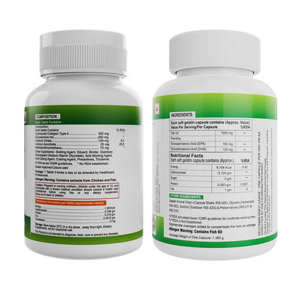 Nveda Omega 3 Fish Oil Capsules and Joint Support Tablets Combo - Distacart