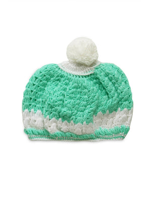 ChutPut Hand knitted Crochet Baby Wool Dress - Green - Distacart
