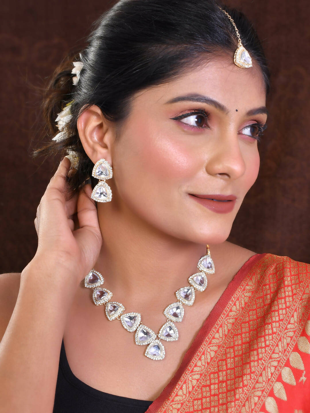 VOJ Women Silver Color stainless steel Jewellery Set - Distacart