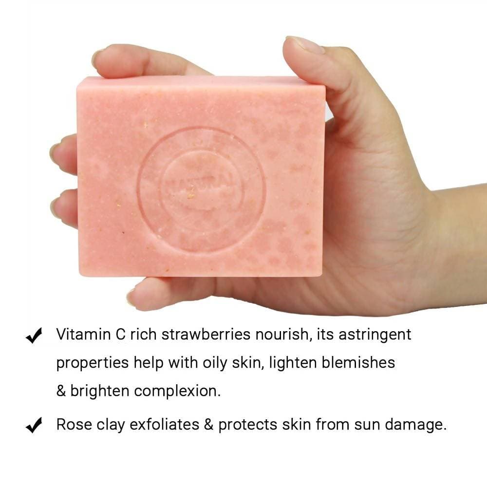 Soulflower Handmade Pink Strawberry Skin Soap - Distacart