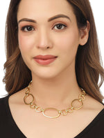 Thumbnail for NVR Women Gold Plated Statement Necklace - Distacart