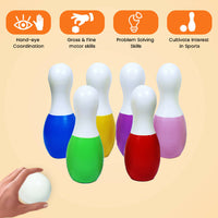 Thumbnail for Matoyi Rainbow Coloured Bowling Set For Kids - Distacart