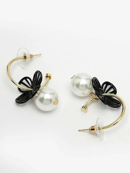 NVR Women Gold-Toned Teardrop Shaped Drop Earrings - Distacart
