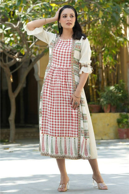 Juniper Women Ivory Rayon Printed A-Line Dress - Distacart