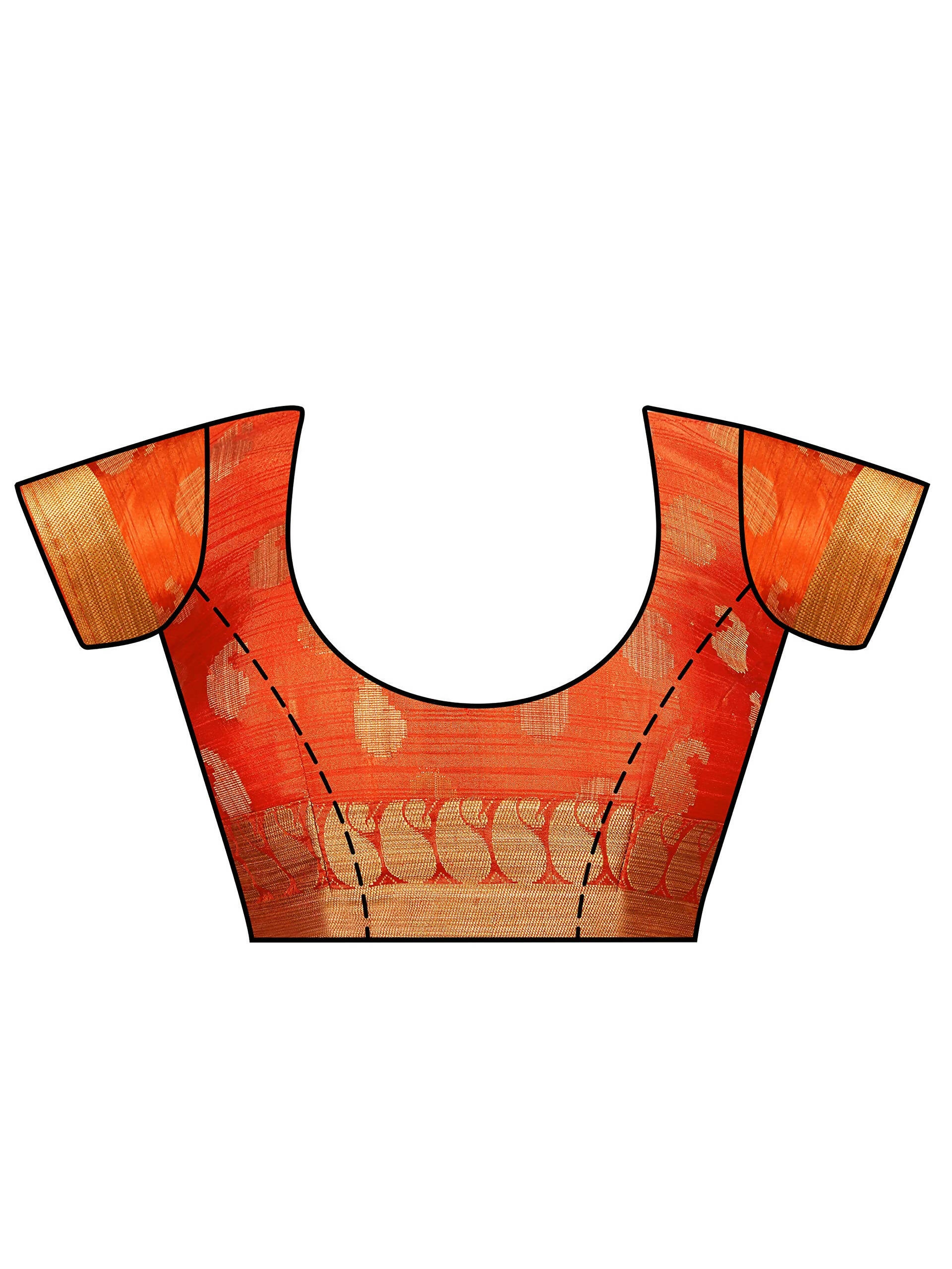 Mimosa Women's Kanchipuram Art Silk Orange Saree - Distacart