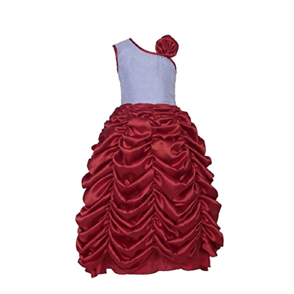 Asmaani Baby Girl Multi-Color Satin A-Line Maxi Full Length Dress (AS-DRESS_22033) - Distacart