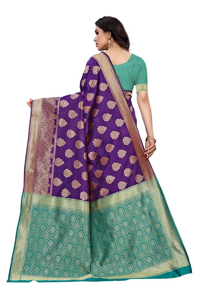 Vamika Banarasi Jacquard Weaving Purple Saree (Dangal Purple)