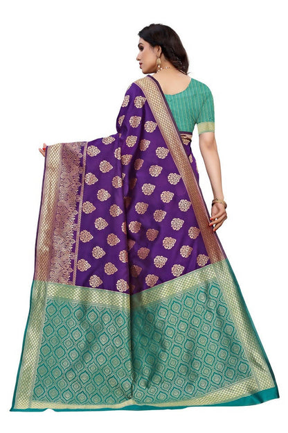 Vamika Banarasi Jacquard Weaving Purple Saree (Dangal Purple)