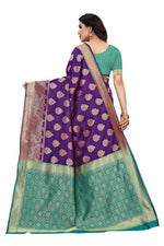 Thumbnail for Vamika Banarasi Jacquard Weaving Purple Saree (Dangal Purple)