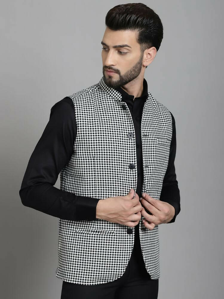 Even Apparels Nehru Jacket With Welt Pockets - Multi - Distacart