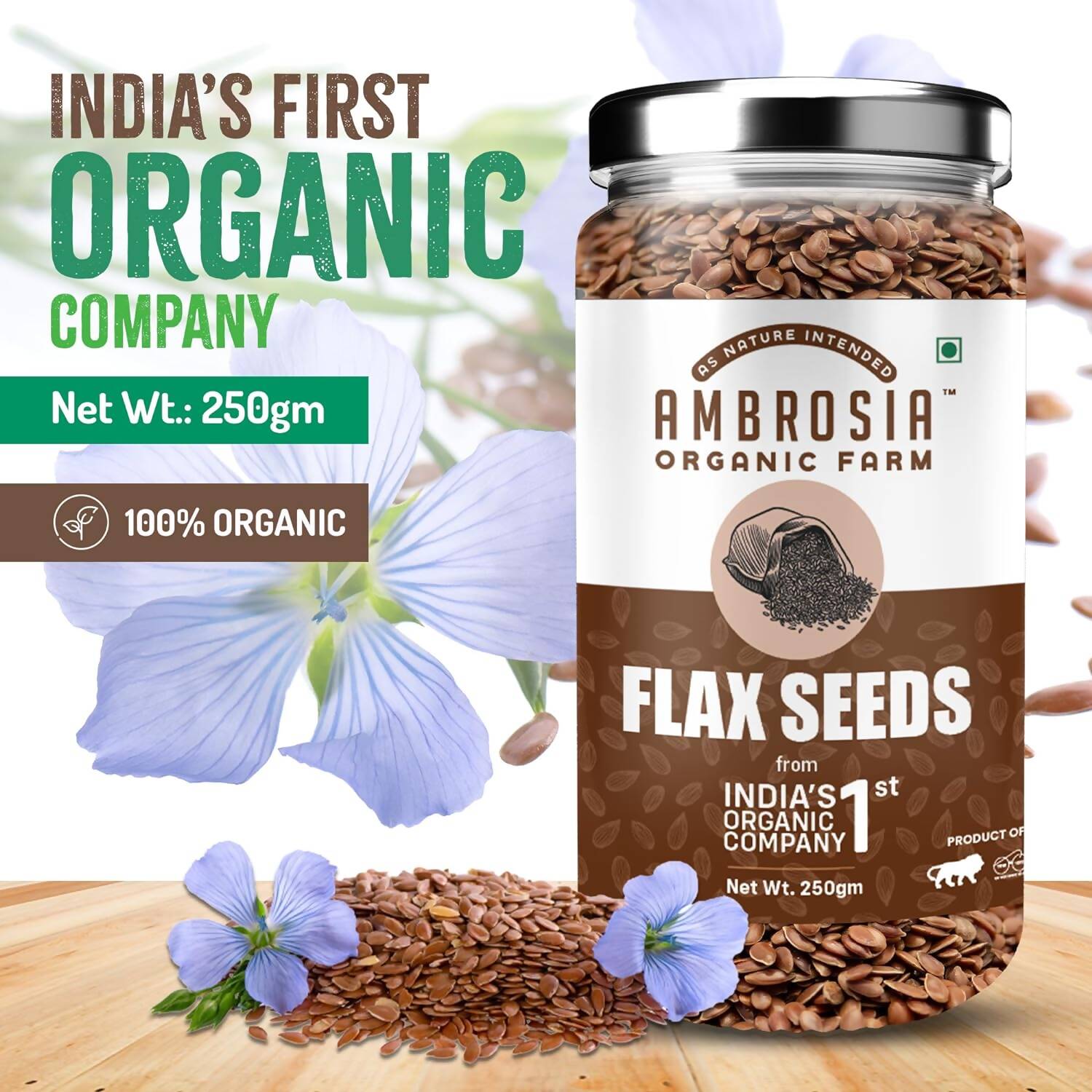 Ambrosia Organic Farm Flax Seeds - Distacart