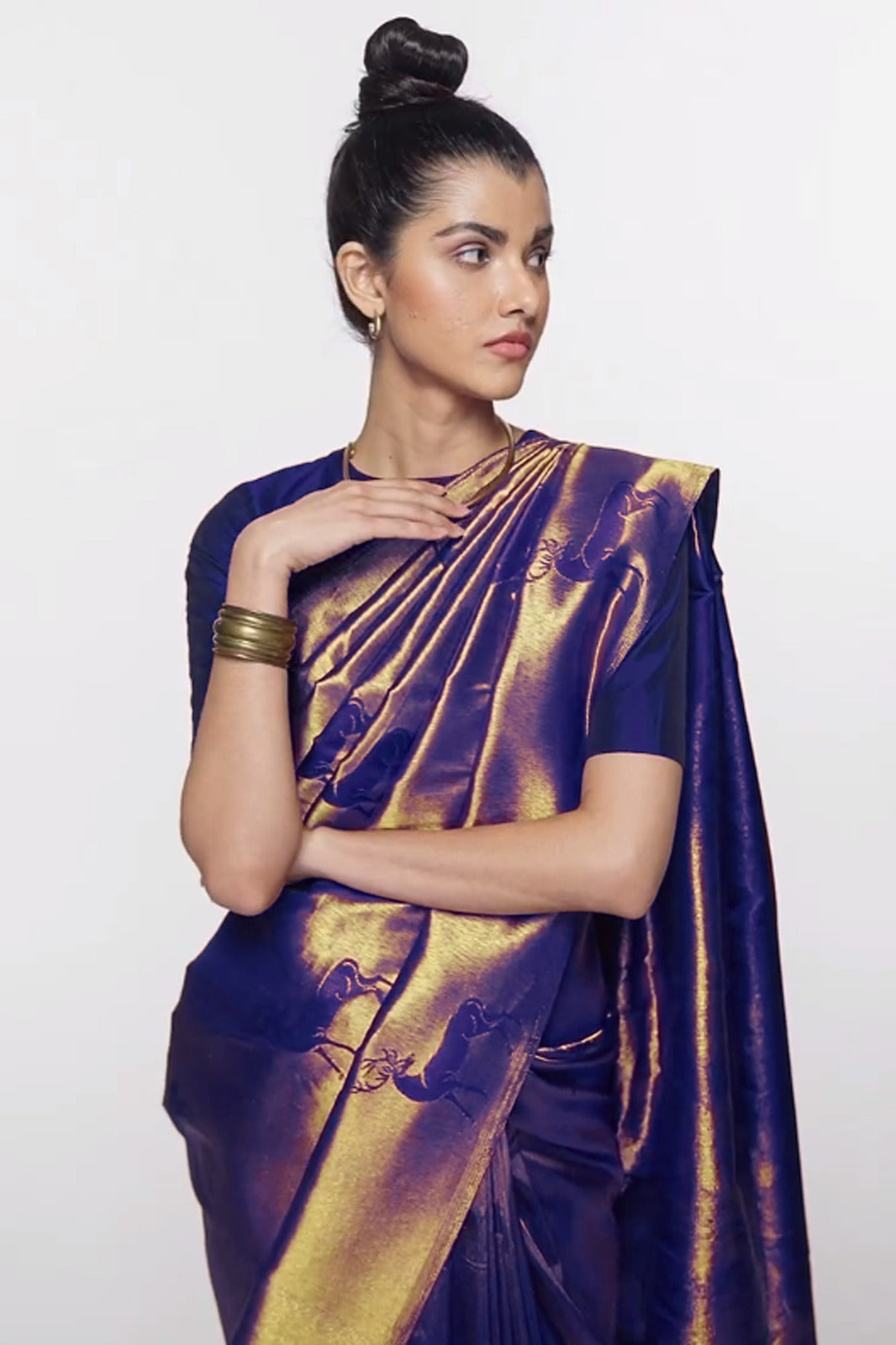 Vamika Weaving Banarasi Jacquard Purple Kanjivaram Saree - Distacart