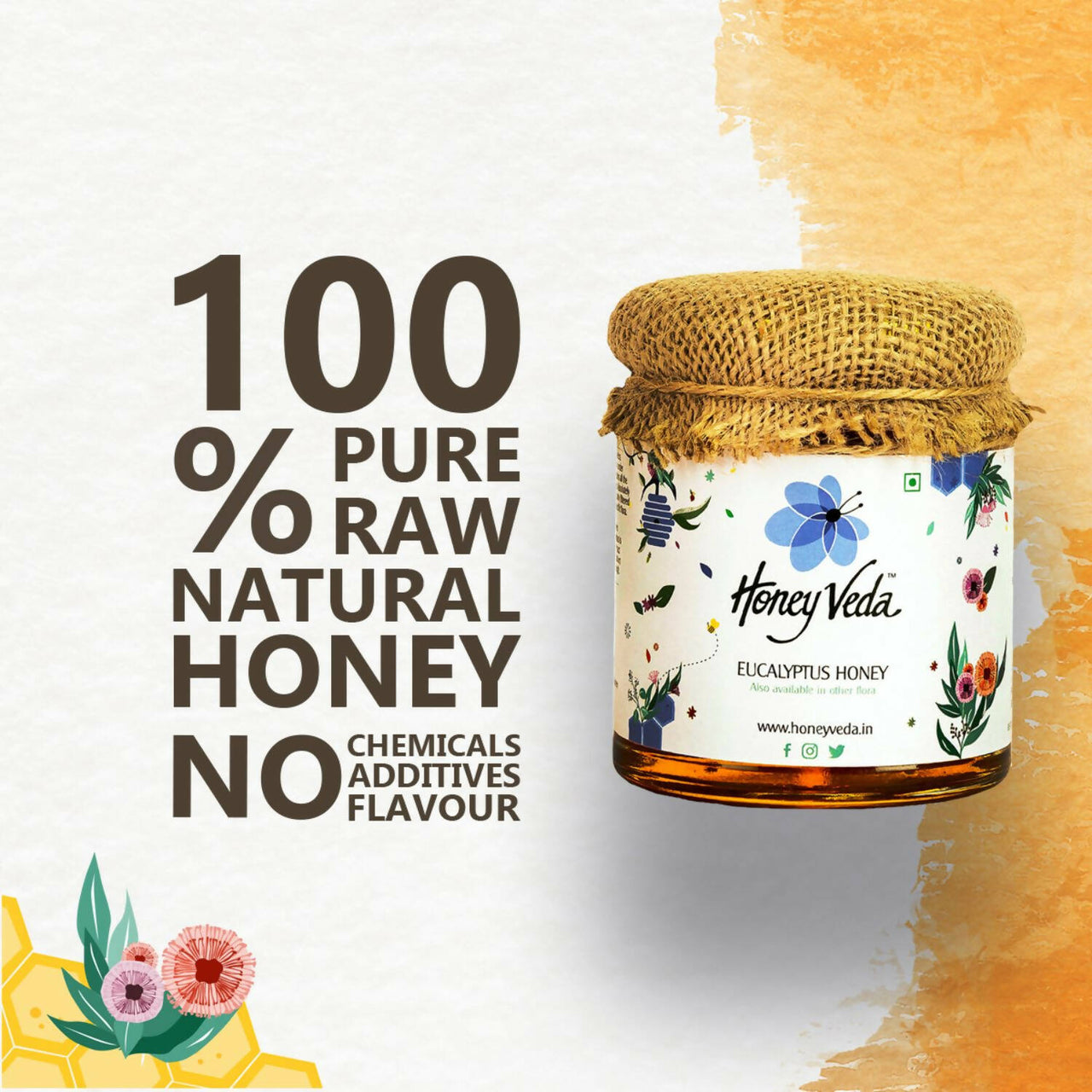 HoneyVeda Premium Raw Eucalyptus Honey - Distacart