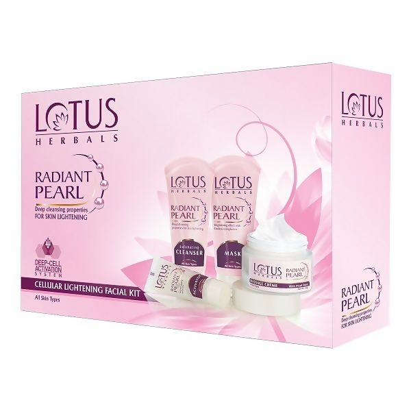Lotus Herbals Radiant Pearl Cellular Lightening Facial Kit (170g) - Distacart