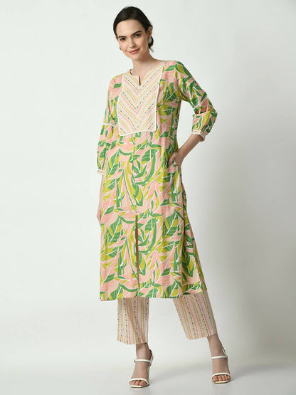 Myshka Women's Multi A-Line Printed Kurta - Distacart