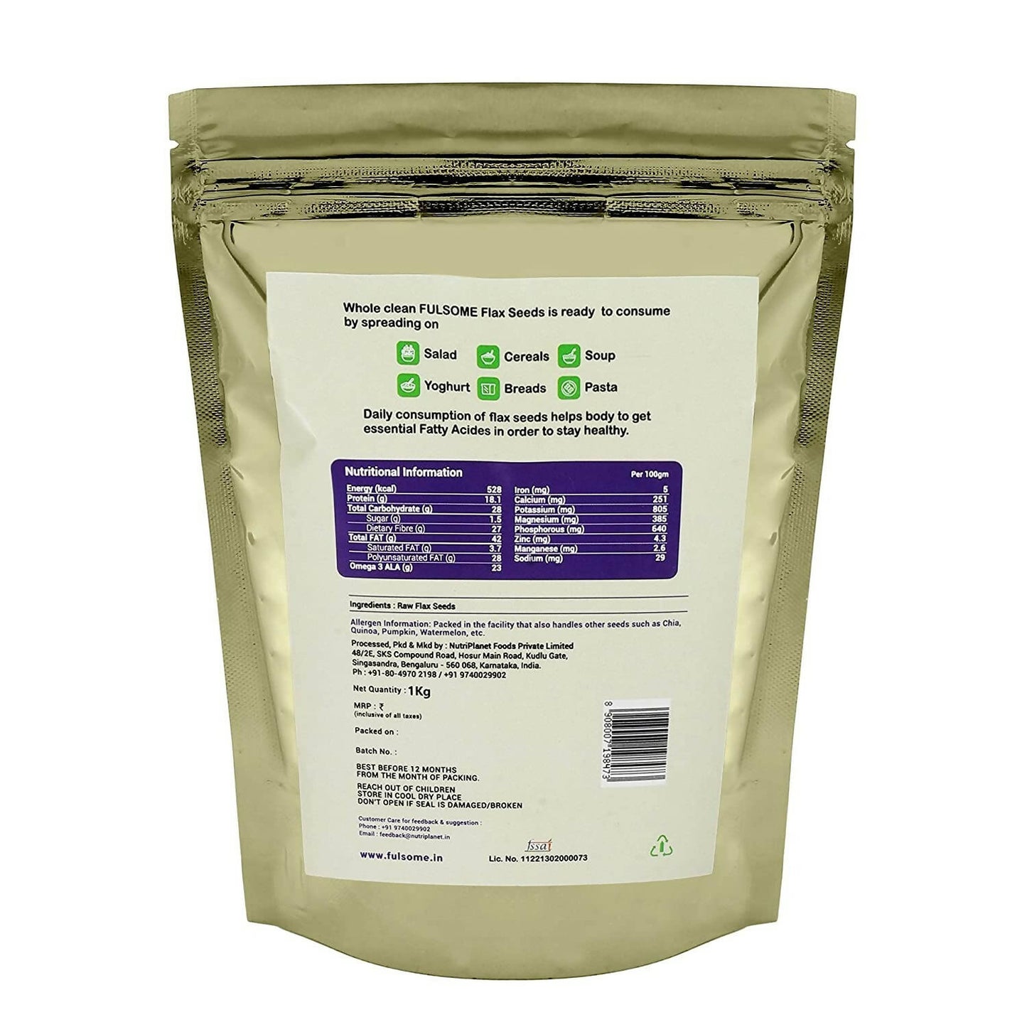 Fulsome Raw Flax Seeds - Distacart
