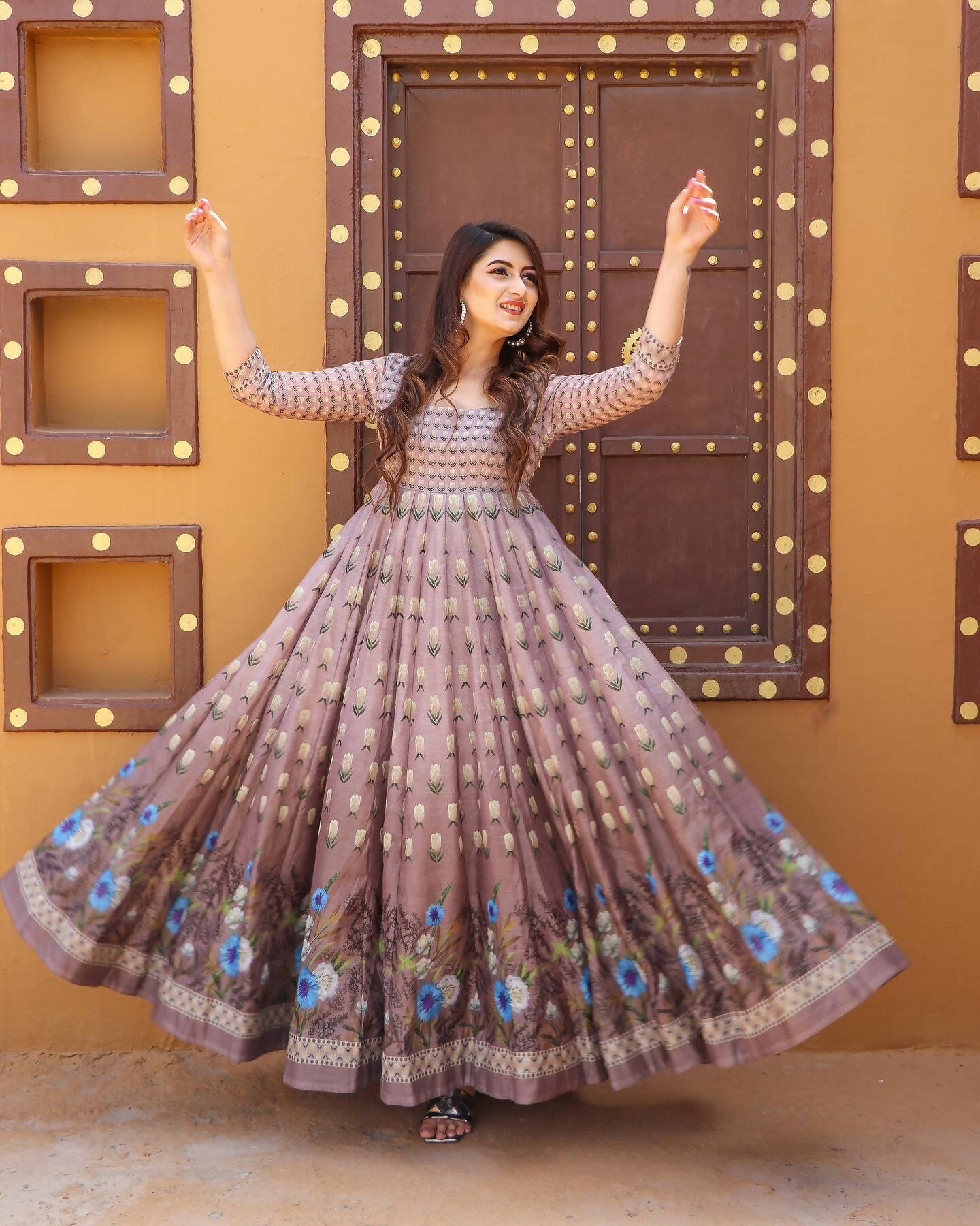 Partywear Designer Pastelpink Chanderi Suit - Anbazaar - Distacart