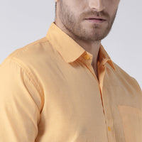 Thumbnail for RIAG Yellow Men's Half Sleeves Solid Shirt - Distacart