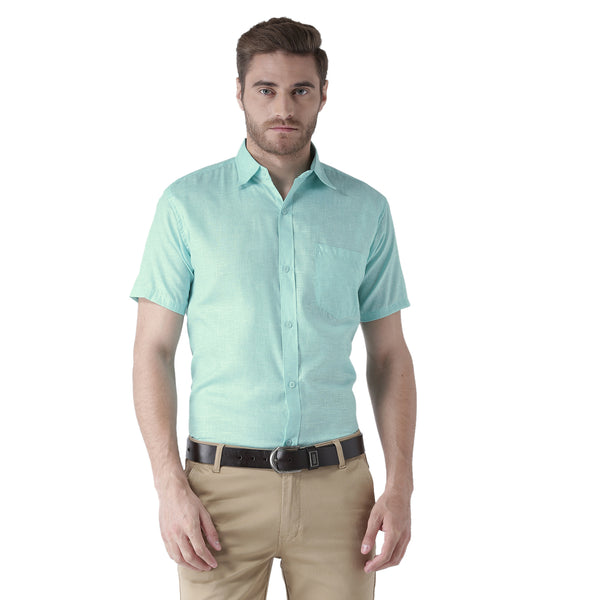RIAG Green Men's Half Sleeves Solid Shirt - Distacart
