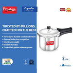Thumbnail for Prestige Popular Stainless Steel Pressure Cooker, Silver