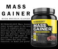 Thumbnail for Nutracology Mass Gainer Gain Weight High Protein Weight Gainer With Enzyme Blend - Distacart