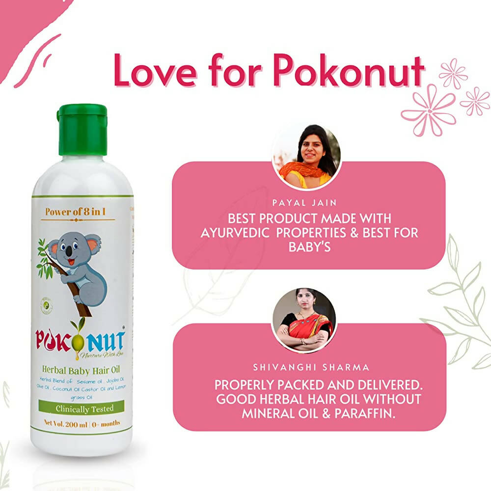 Pokonut Herbal Chemical Free Baby Hair Oil - Distacart