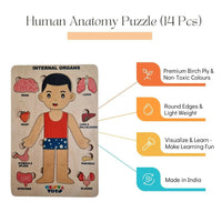 Thumbnail for Nesta Toys Human Body | Internal Organs Wooden Puzzle - Distacart