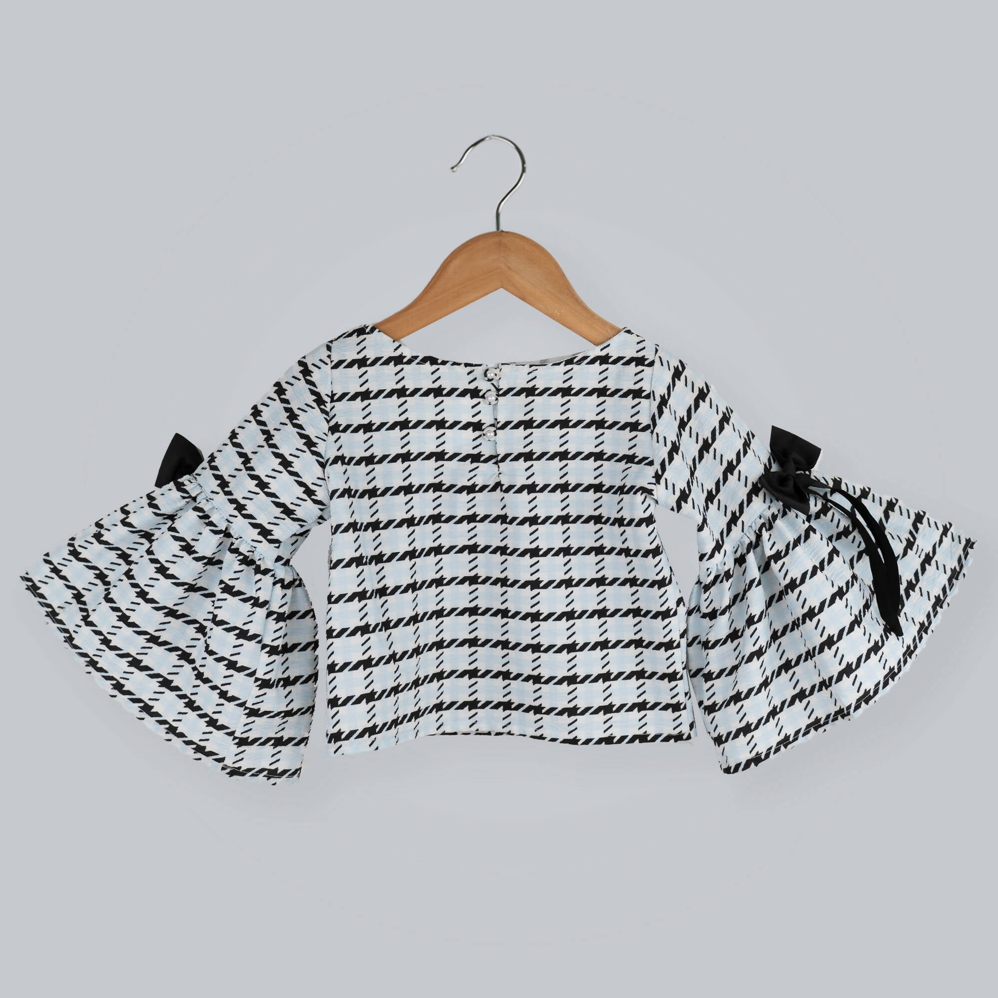 Pink Cow Fashions Box Printed Top With Bow - Distacart