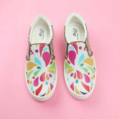 Tiny Bugs Girls Multi Printed Slip Ons Sneakers - White - Distacart