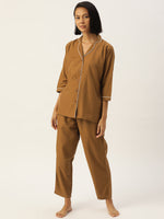 Thumbnail for Jainish Women Brown Night suit ( LNS 001Brown ) - Distacart
