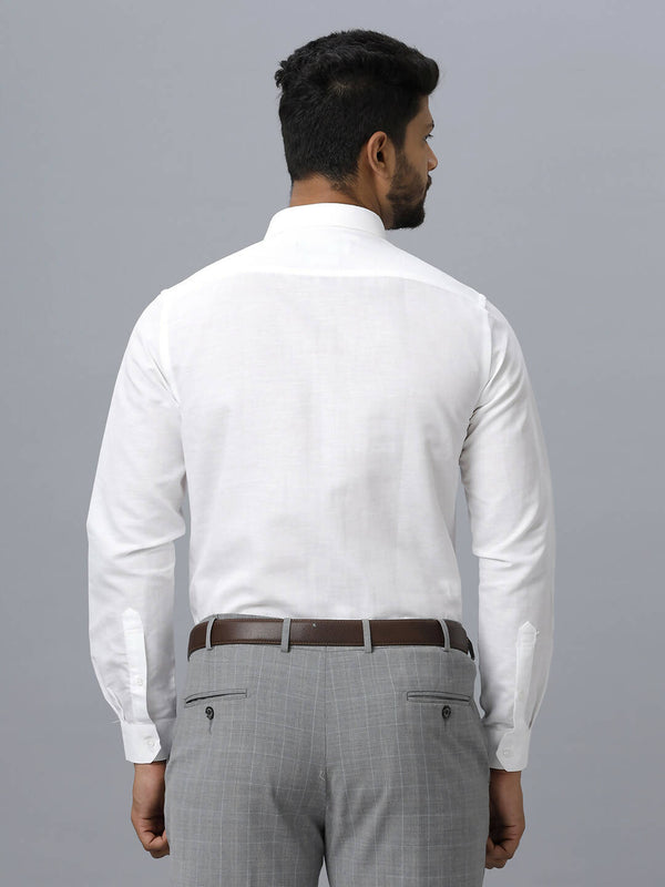 Ramraj Cotton Mens Full Sleeve White Shirt Plus Size - Justice White - Distacart
