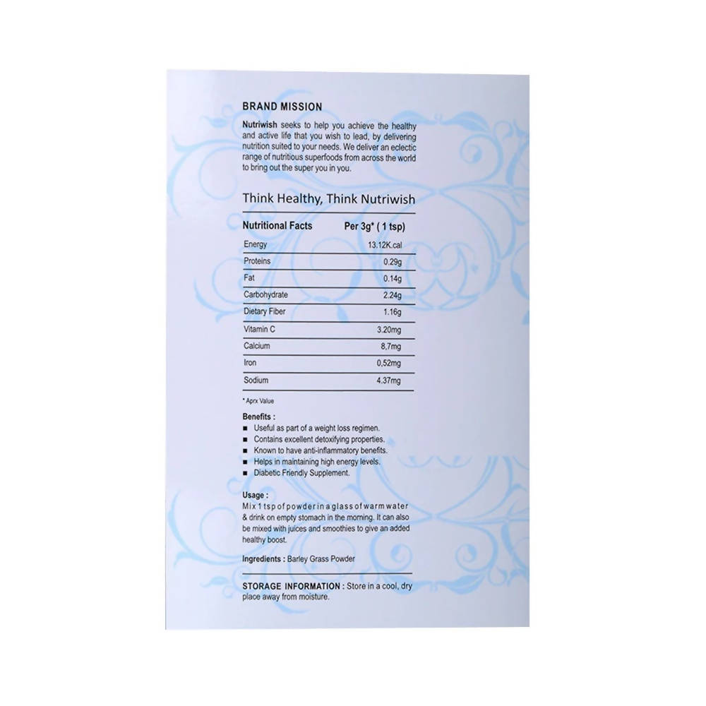 Nutriwish Barley Grass Powder - Distacart