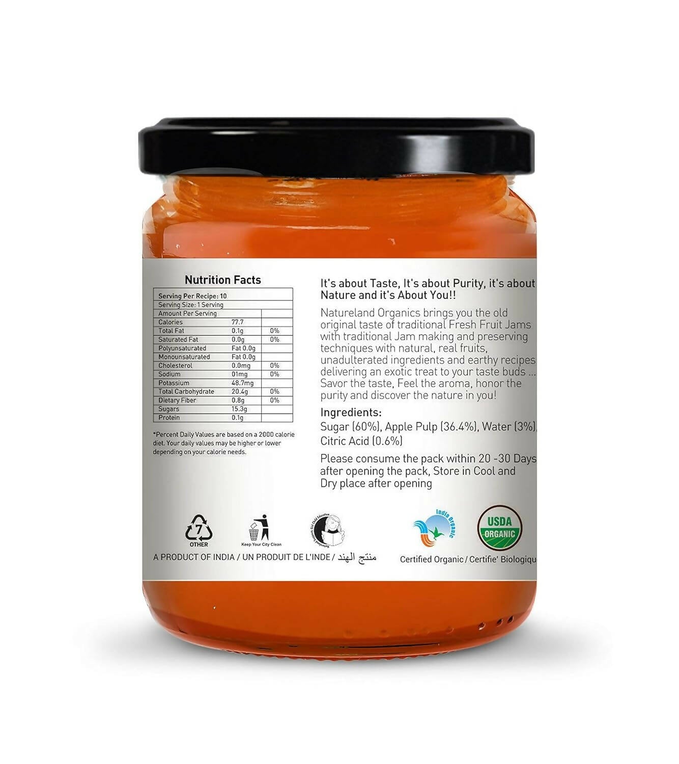 Nature Land Organics Apple Jam - Distacart