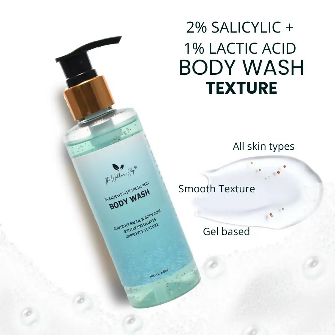 The Wellness Shop 2% Salicylic+1% Lactic Acid Body Wash - Distacart