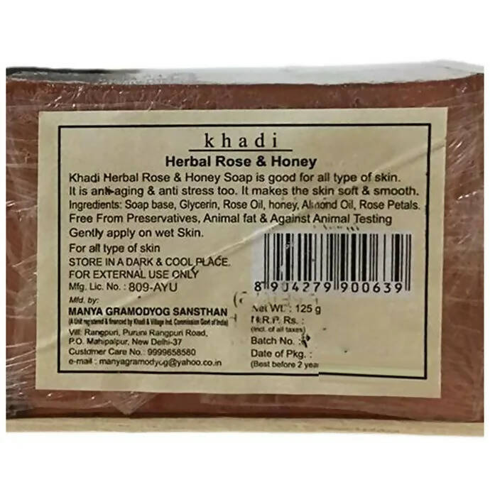 Khadi Natural Herbs Herbal Rose and Honey Soap - Distacart