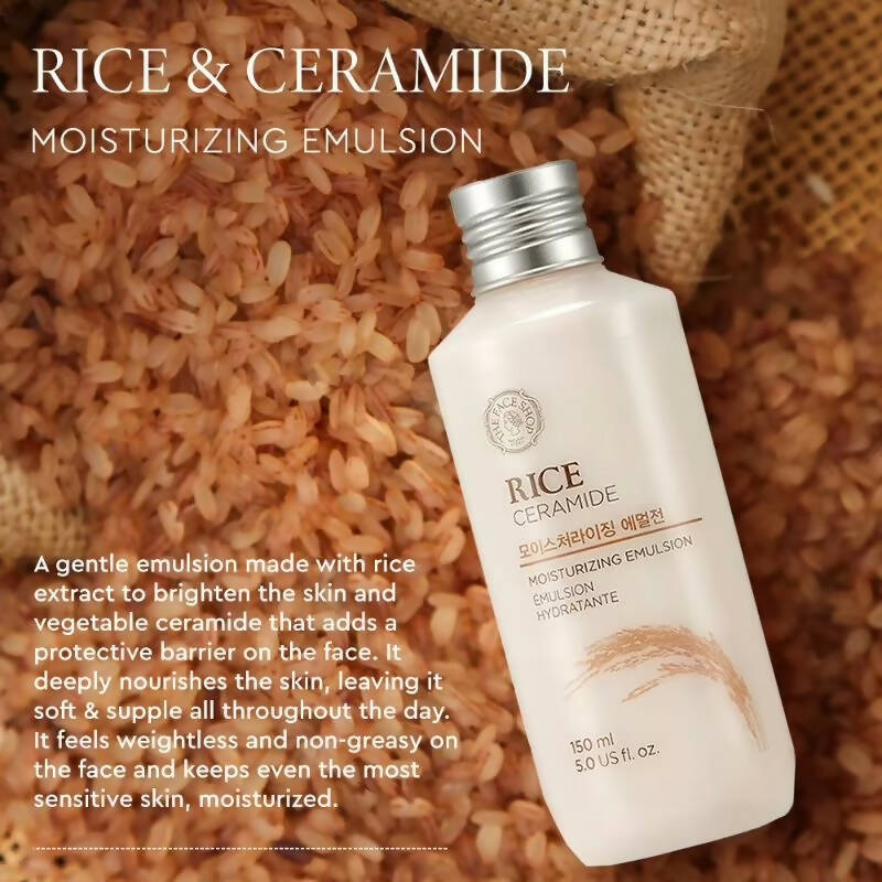 The Face Shop Rice & Ceramide Moisturizing Emulsion - Distacart